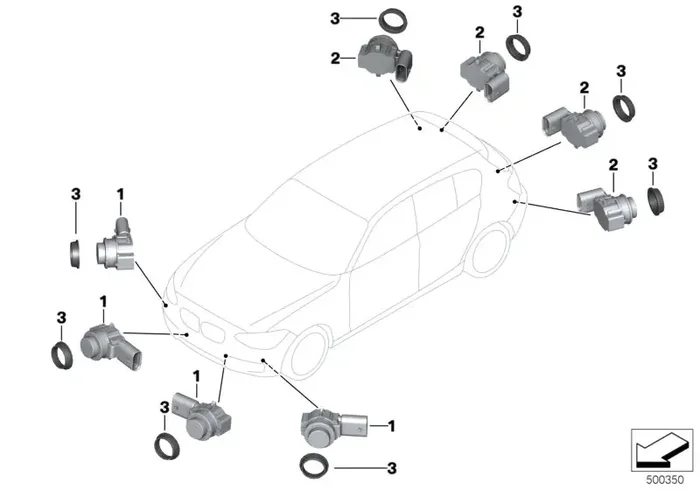 Genuine BMW 66209288224 Ultrasonic Sensor, Sparkling Brown WB53 (Inc. 418d, 330iX & 430d)