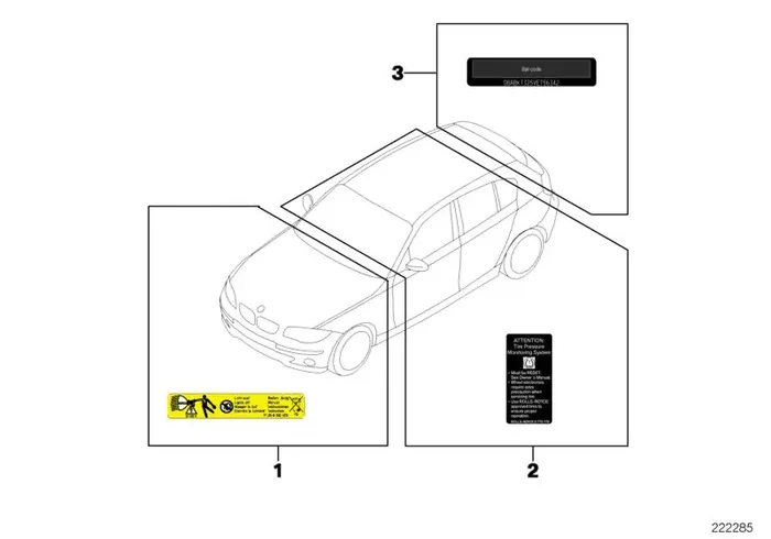 Genuine BMW 71229488245 G01 Label “Exhaust Emission” US (Inc. X3 30i)
