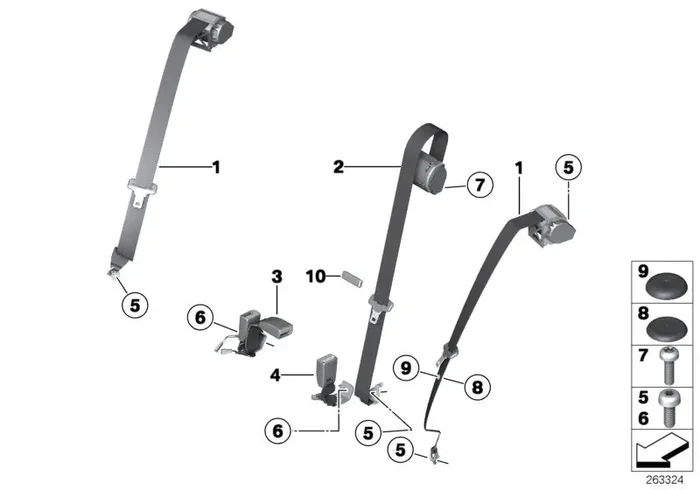 Genuine BMW 72117243310 Lower Belt, Rear Center And Right (Inc. 328dX, 320i ed & 118d)