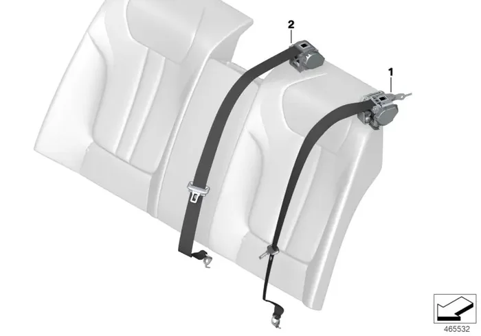 Genuine BMW 72117988898 G11 Rear Center Upper Belt TARTUFO (Inc. 750LiX 4.0, 740i & 730d)
