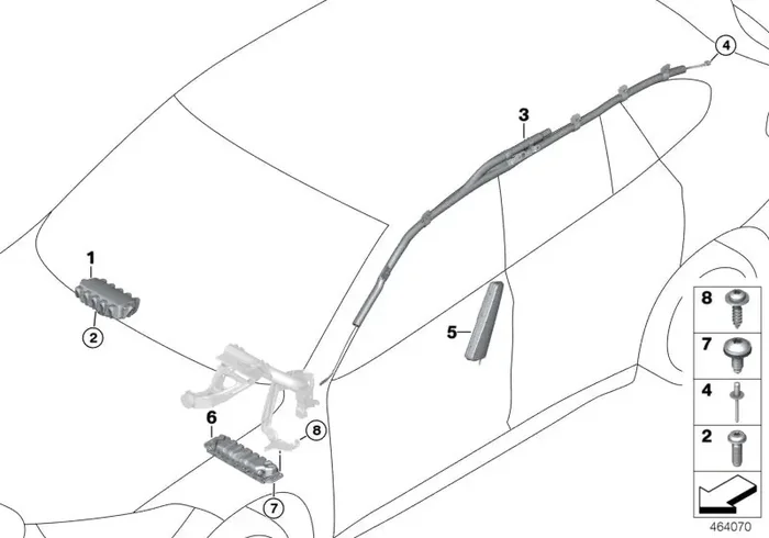Genuine BMW 72127421137 F39 Head Airbag, Left (Inc. X2)