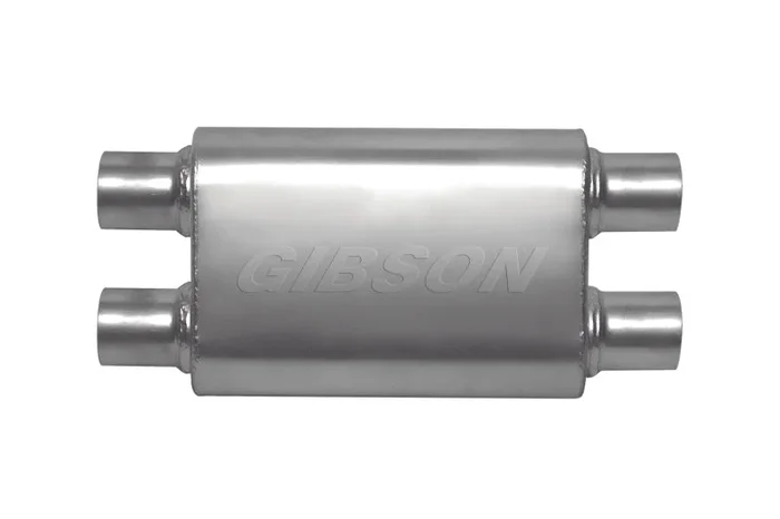 Gibson CFT Superflow Dual/Dual Oval Muffler – 4x9x13in/3in Inlet/2.5in Outlet – Stainless
