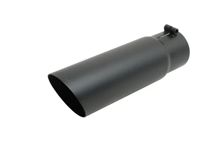 Gibson Round Single Wall Slash-Cut Tip – 4in OD/2.75in Inlet/12in Length – Black Ceramic