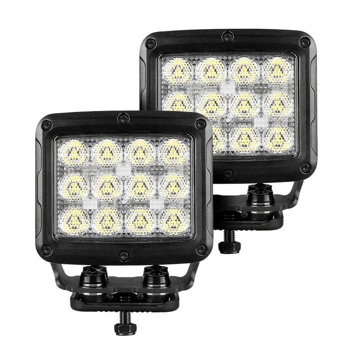 Go Rhino Xplor Bright Series Rectangle SingleLED Spot Light Kit (Surface Mount) 5in. – Blk (Pair)