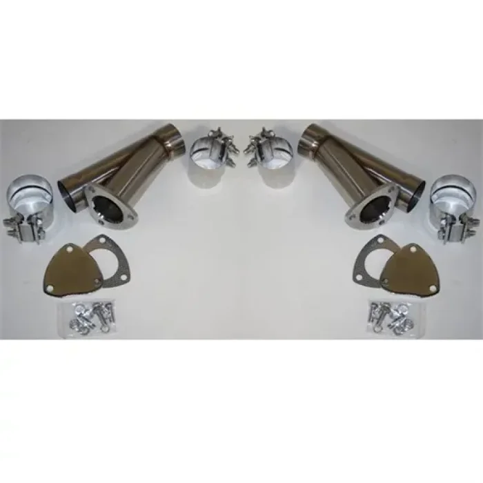 Granatelli 2.5in Stainless Steel Manual Dual Exhaust Cutout Kit w/Slip Fit Band Clamp