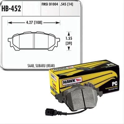 Hawk Performance Ceramic Brake Pads – Rear | 2004-2005 Subaru WRX/RS (HB452Z.545)
