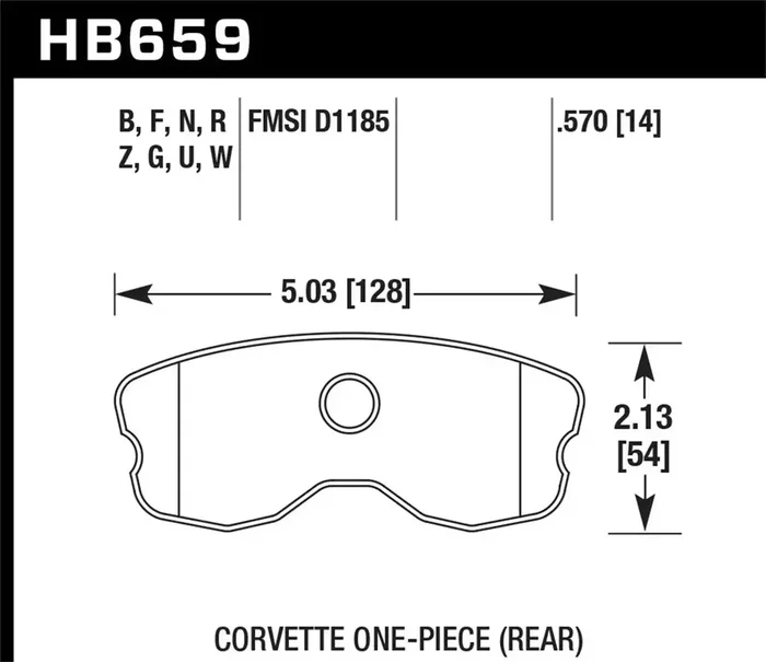 Hawk Performance HB659D.570 ER-1 Disc Brake Pad 0.570 Thickness Fits Wilwood SL AP Racing Outlaw