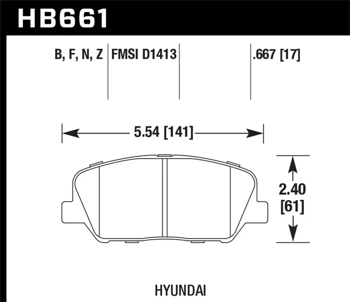 Hawk Performance HB661Z.667 Ceramic Disc Brake Pad 0.667 Thickness