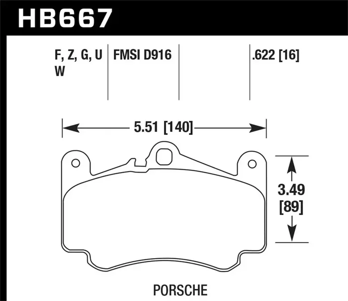 Hawk Performance HB667Q.622 DTC-80 Disc Brake Pad 0.622 Thickness