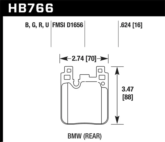Hawk Performance HB766Q.624 DTC-80 Disc Brake Pad 0.624 Thickness