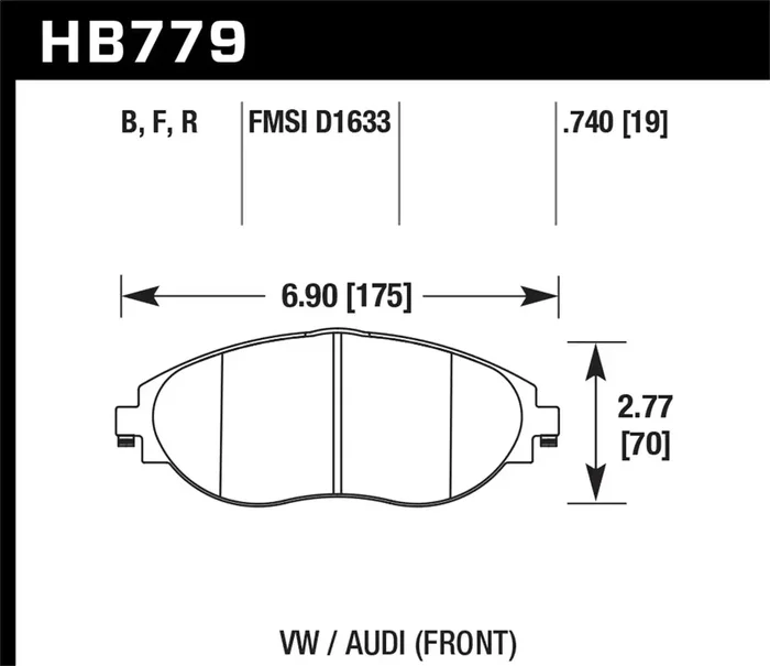 Hawk Performance HB779F.740 HPS Disc Brake Pad 0.740 Thickness