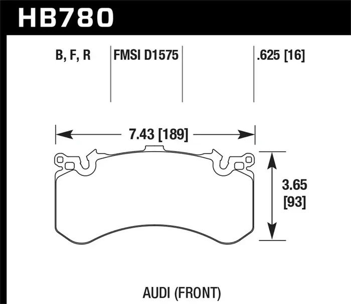 Hawk Performance HB780N.625 HP Plus Disc Brake Pad 0.625 Thickness