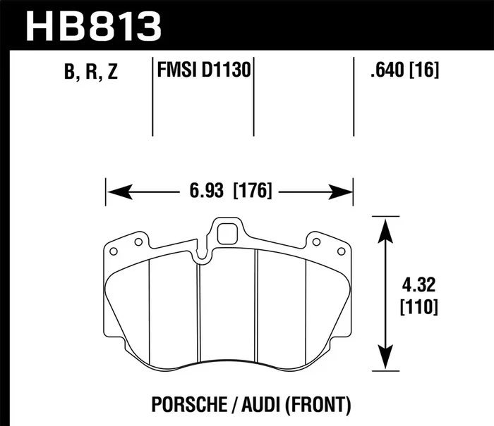 Hawk Performance HB813B.640 HPS 5.0 Disc Brake Pad 0.640 Thickness