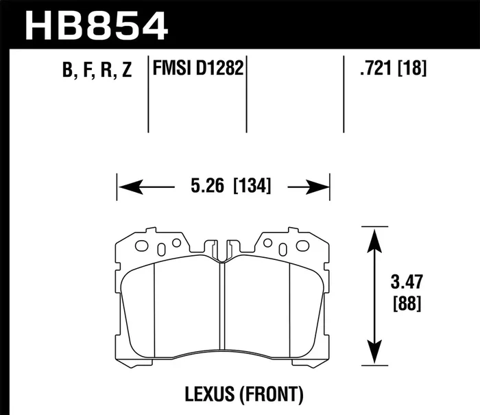 Hawk Performance HB854B.721 HPS 5.0 Disc Brake Pad 0.721 Thickness