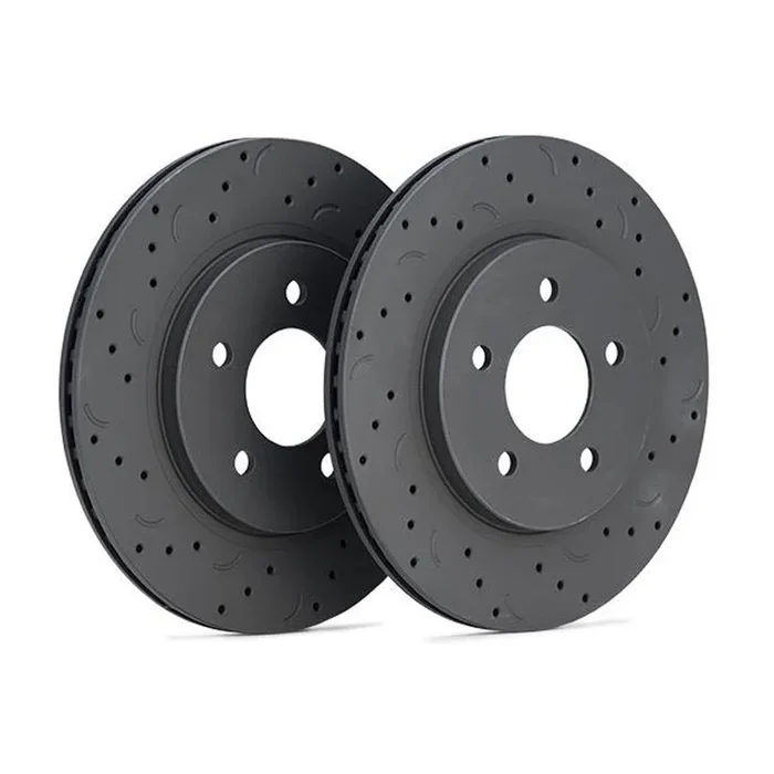 Hawk Talon Drilled & Slotted Front Brake Rotor Set | 2009-2010 Subaru Forester XT and 2005-2018 Subaru WRX STI (HTC4914)