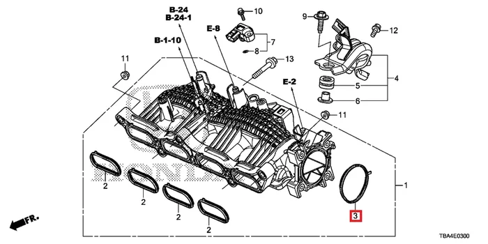 Honda OEM Throttle Body Gasket | 16-21 Honda Civic 1.5T/Si & 18-19 Accord 1.5T (17107-5AA-004)