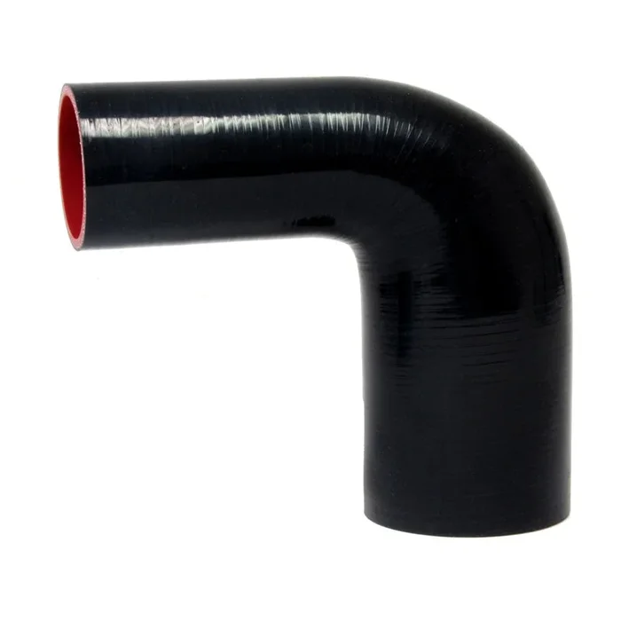 HPS 1-3/8 ” – 2 ” ID High Temp 4-ply Reinforced Silicone 90 Degree Elbow Reducer Hose Black (35mm – 51mm ID)