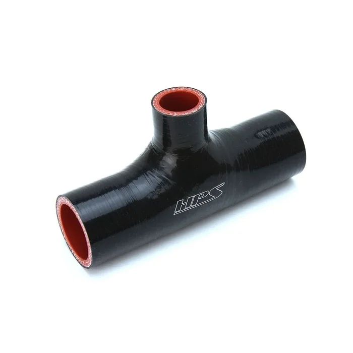 HPS 2-1/8 ” ID , 1 ” ID branch Black Silicone Coupler Blow Off Valve T Hose Tee