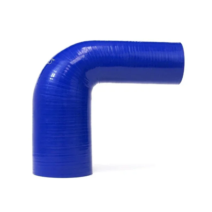 HPS 2.75 ” – 3-1/8 ” ID High Temp 4-ply Reinforced Silicone 90 Degree Elbow Reducer Hose Blue (70mm – 80mm ID)