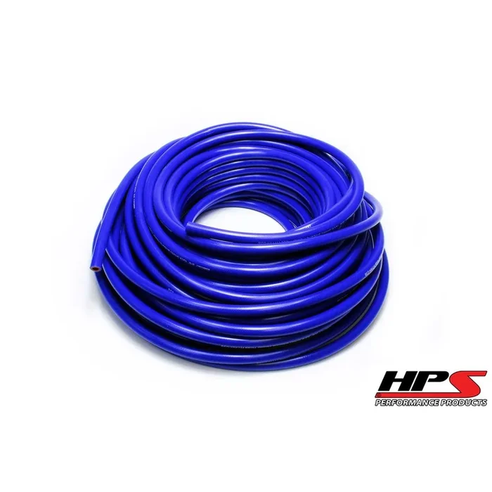 HPS 3/4 ” ID blue high temp reinforced silicone heater hose 25 feet roll, Max Working Pressure 70 psi, Max Temperature Rating: 350F, Bend Radius: 3 “