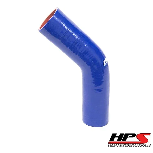 HPS 7/8 ” ID, 10 ” Leg, Silicone 45 Degree Elbow Coupler Hose, High Temp 4-ply Reinforced, Blue (22mm ID)