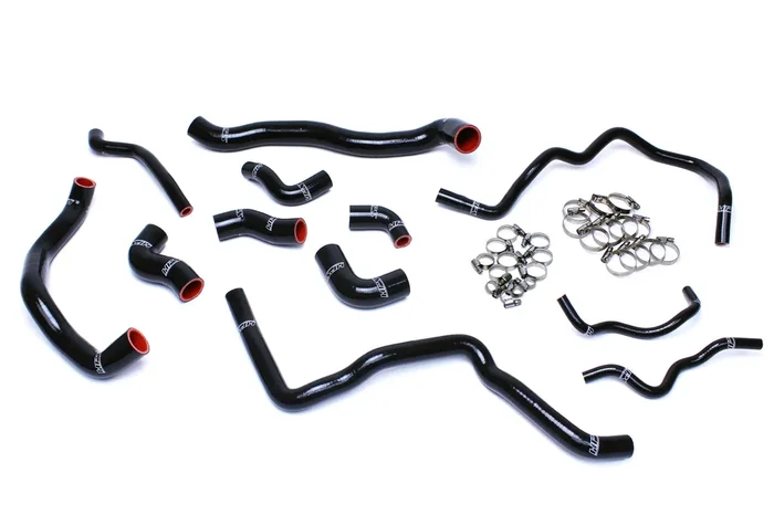HPS Silicone Radiator + Heater Coolant Hose Kit | 2012 – 2013 Volkswagen Golf R and 2006 – 2008 Volkswagen GTI (57-1476-BLK)