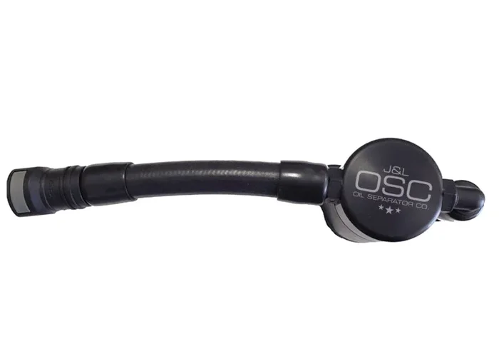 J&L 05-10 Ford Mustang GT Driver Side Oil Separator 3.0 V2 – Black Anodized