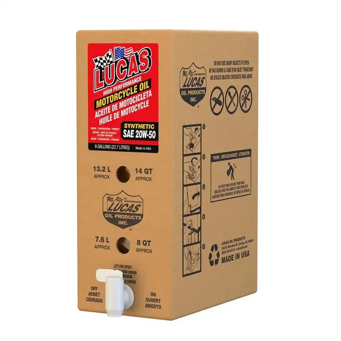 Lucas Oil 18043 SAE 20W-50 Synthetic 6 Gallon Bag In Box Single