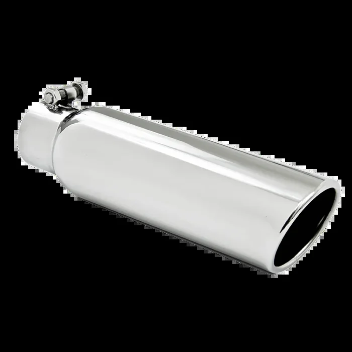 MBRP Exhaust Tip [3.5 ” OD / 2.5 ” inlet / 12 ” in length / Angled Cut Rolled End / Clampless-no weld] T5148