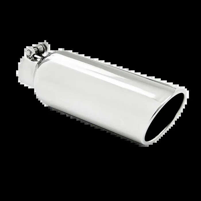 MBRP Exhaust Tip [4 ” OD / 2.25 ” inlet, / 12 ” in length / Angled cut Rolled End / Clampless-no weld] T5149