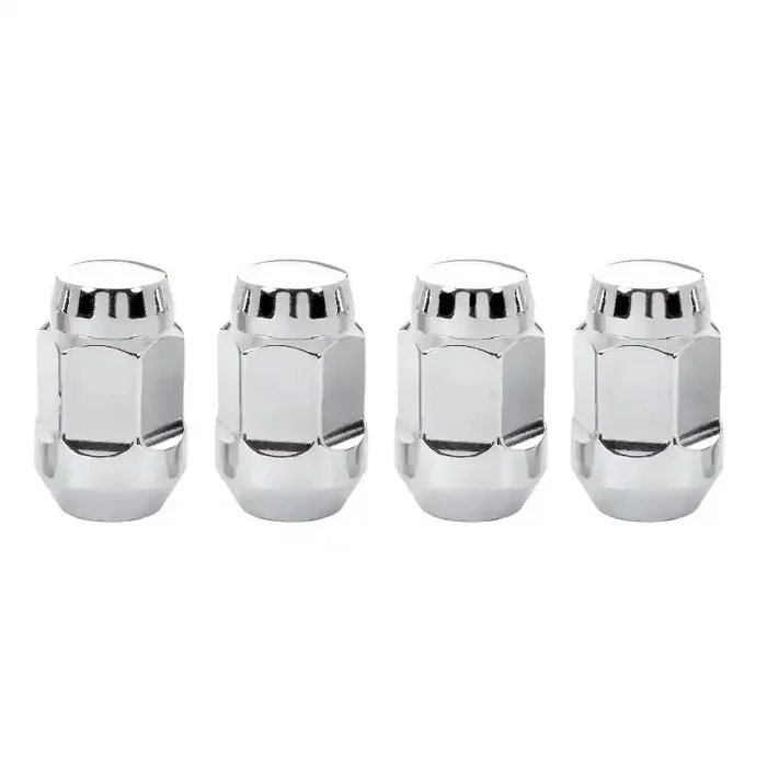 McGard Hex Lug Nut (Cone Seat Bulge Style) M12X1.25 / 3/4 1.45in. Length (4-Pack) – Chrome