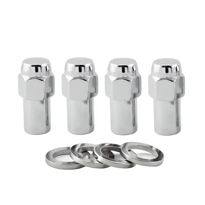 McGard Hex Lug Nut (Long Shank – .946in.) 1/2-20 / 13/16 1.85in. Length (4-Pack) Chrome