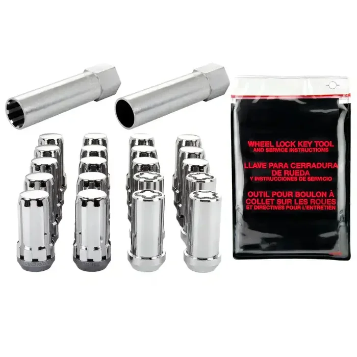 McGard SplineDrive Tuner 5 Lug Install Kit w/Locks & Tool (Cone) 1/2-20 / 13/16 Hex – Chrome