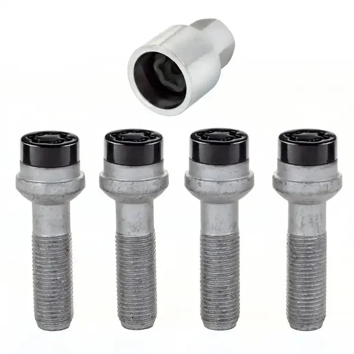 McGard Wheel Lock Bolt Set – 4pk. (Radius Seat) M14X1.5 / 17mm Hex 45.0mm Shank Length Black