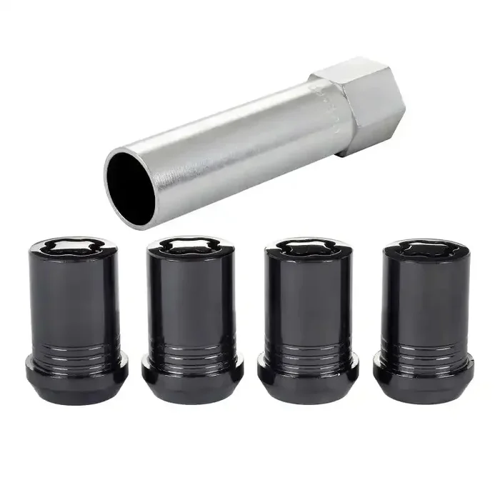 McGard Wheel Lock Nut Set – 4pk. (Tuner / Cone Seat) M12X1.5 13/16 Hex 1.24in. Length Black