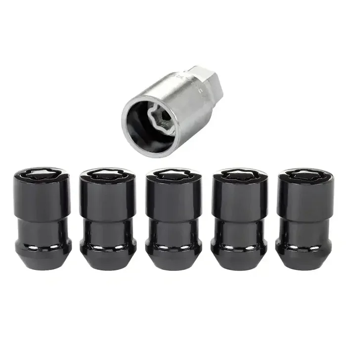 McGard Wheel Lock Nut Set – 5pk. (Cone Seat) 1/2-20 / 3/4 &13/16 Dual Hex 1.46in. Length Black