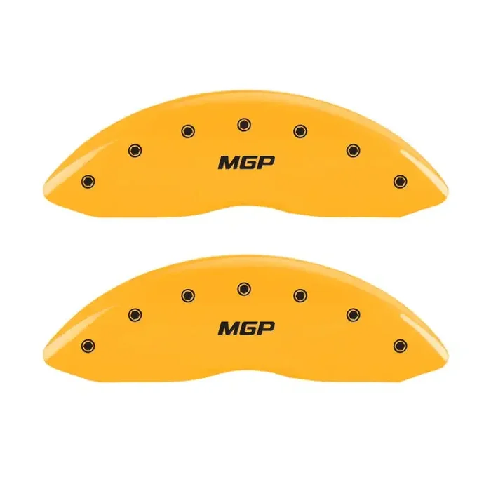 MGP 4 Caliper Covers Engraved Front & Rear Block/Charger Yellow Finish Black Char 2006 Dodge Charger