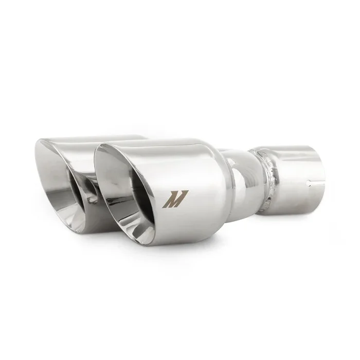 Mishimoto Dual Offset Tips 2.5in Inlet 3in Outlet Slash Cut – Polished