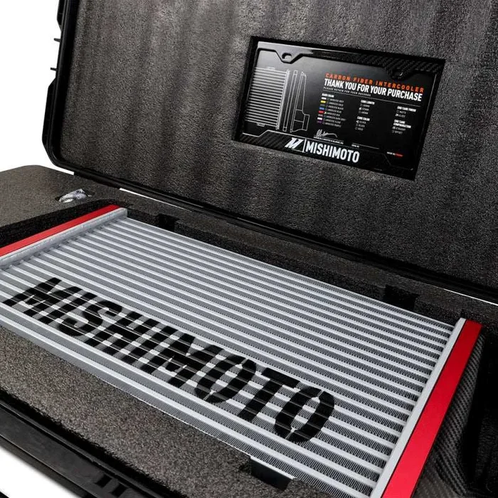 Mishimoto Universal Carbon Fiber Intercooler – Gloss Tanks – 450mm Black Core – S-Flow – BL V-Band