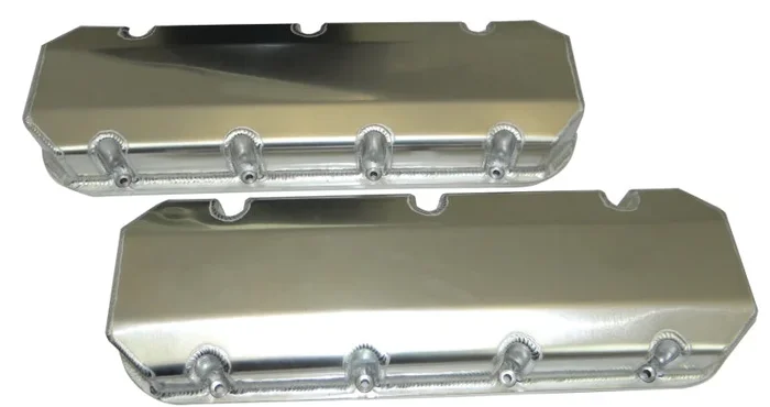 Moroso Chevrolet Big Block Valve Cover w/Billet Rail – Steel Inserts – No Logo – Aluminum – Pair