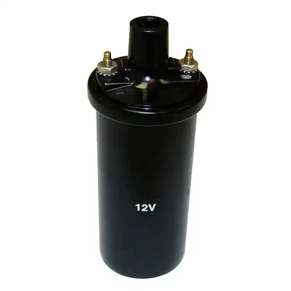 Omix 17247.02 Ignition Coil, 12V, with an internal resistor fits 59-71 Jeep CJ models
