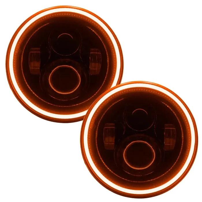 Oracle Lighting 5769-005 7 in. High Powered LED Headlights, Black Bezel, Amber