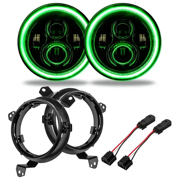 Oracle Lighting 5769J-004 7 in. High Powered LED Headlights, Green, Pair