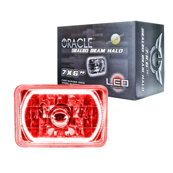 Oracle Pre-Installed Lights 7×6 IN. Sealed Beam – Red Halo SEE WARRANTY