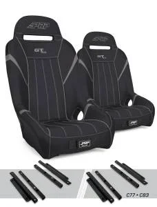 PRP GT/S.E. Suspension Seats Kit for Polaris General, RZR S 900, 900 Trail, Trail, XP 1000, Turbo, Turbo S, RS1 (Pair), Black & Gray – A5701-PORXP-C83-203