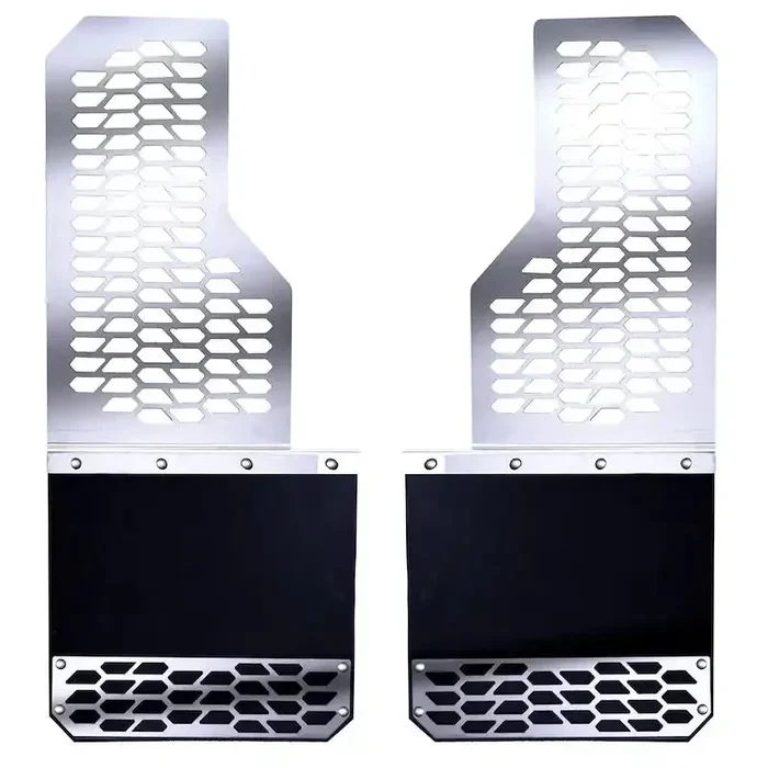 Putco 78045 – Mud Skins Flaps Polished Stainless Steel Features Hex Shield