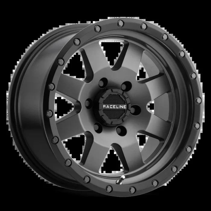 Raceline 935G Defender 17x9in / 8×165.1 BP / -12mm Offset / 130.81mm Bore – Gunmetal Wheel