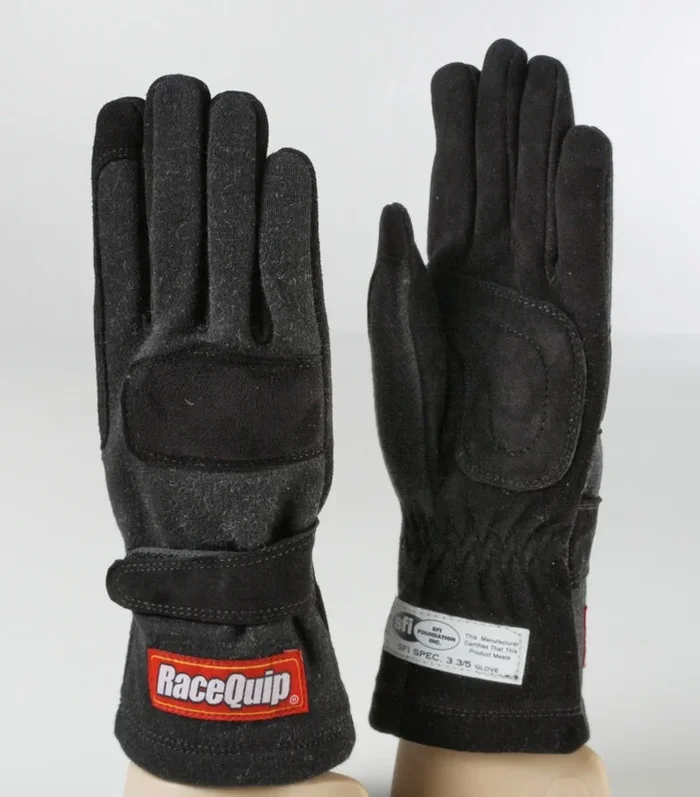 RaceQuip Black 2-Layer SFI-5 Glove – Large