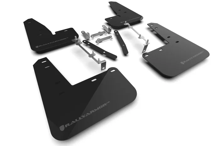 RallyArmor UR Black Mud Flap w/ Grey Logo | 2023+ Toyota GR Corolla (MF89-UR-BLK-DGRY)