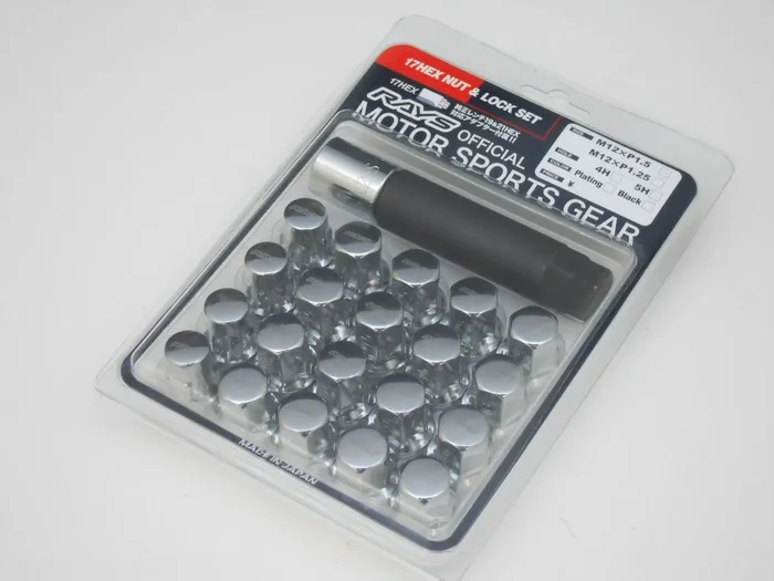 RAYS 17 Hex Lug Nuts Chrome 12×1.25 (16+4 Locks)